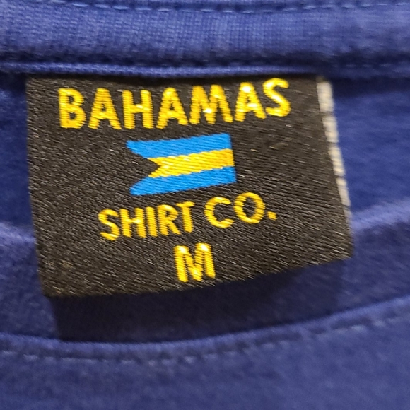 Men's M Nassau Bahamas Vintage Blue T-shirt - Picture 3 of 4